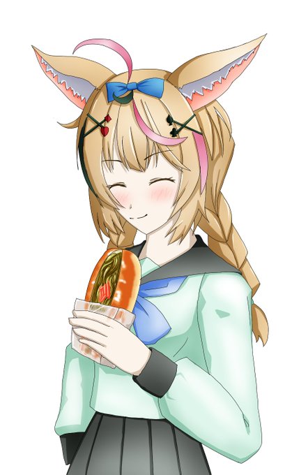 沖野ポルカと焼きそばパン。十三機兵防衛圏やってくれたのマジでうれしい!!!!  #絵まる 