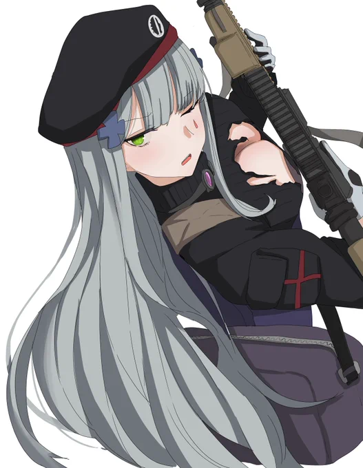 23日目 416(少女前線)
初めての構図で描きました～
#ドルフロ #少女前線 