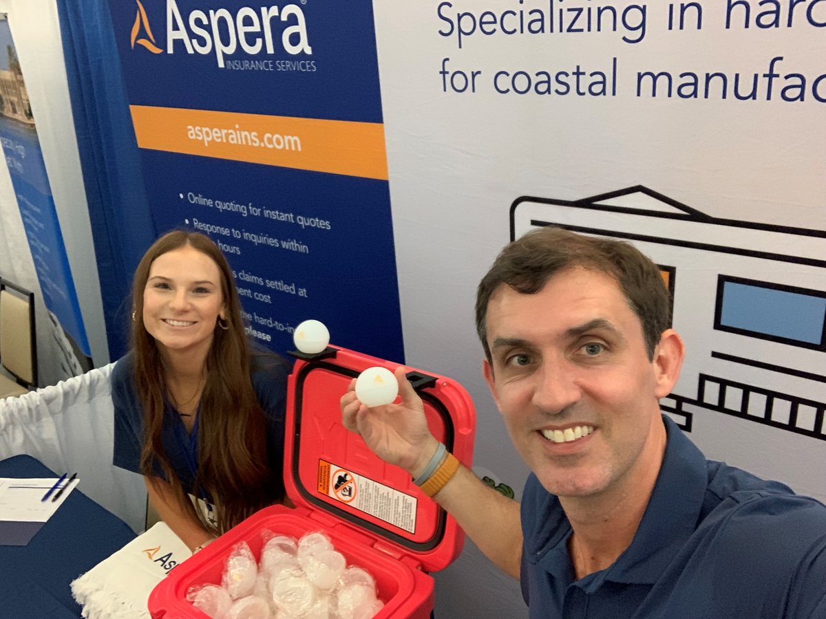 AsperaInsurance's tweet photo. #TeamAspera is making their away around the Gulf Coast! Rachel and Steven met agents during @IIABLA Convention to discuss coastal manufacturing housing. 

#Aspera #AsperaPI #Louisiana #ManufacturedHomes https://t.co/jJBgyYO9d3