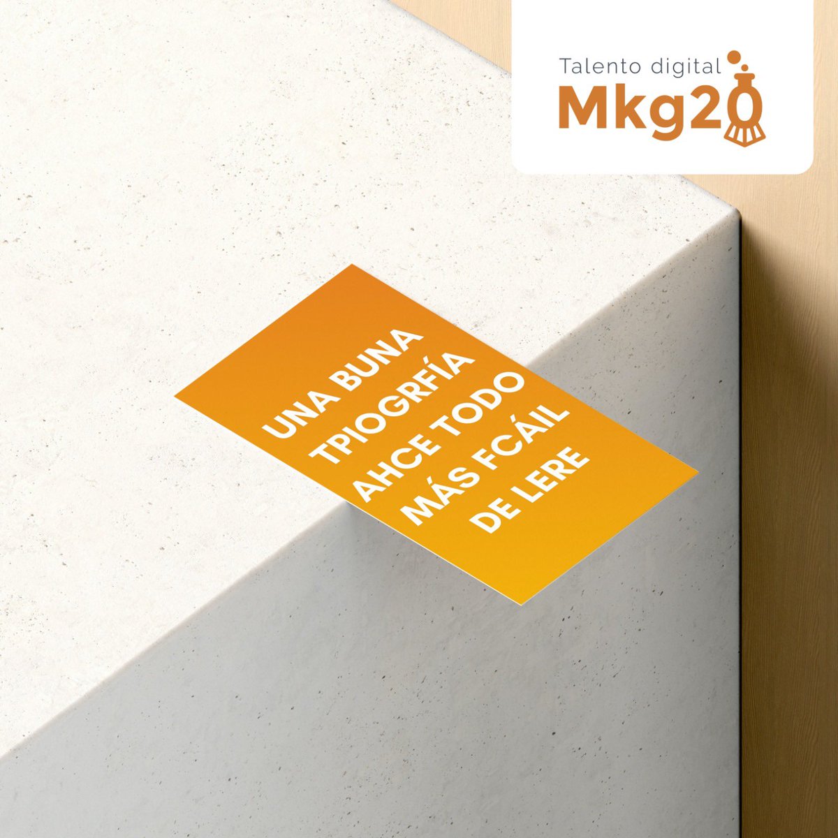 🤔¿Qué ha pasado? Sí, está mal escrito, ¿cómo puede ser que lo hayas leído bien?

✏️ Y es que una buena #tipografía nos deja leer incluso lo que no está escrito.

👀 Leer con claridad es sinónimo de ser interpretado de forma efectiva.

💬 ¿Cuál es tu #tipografía? ¡Te leemos!