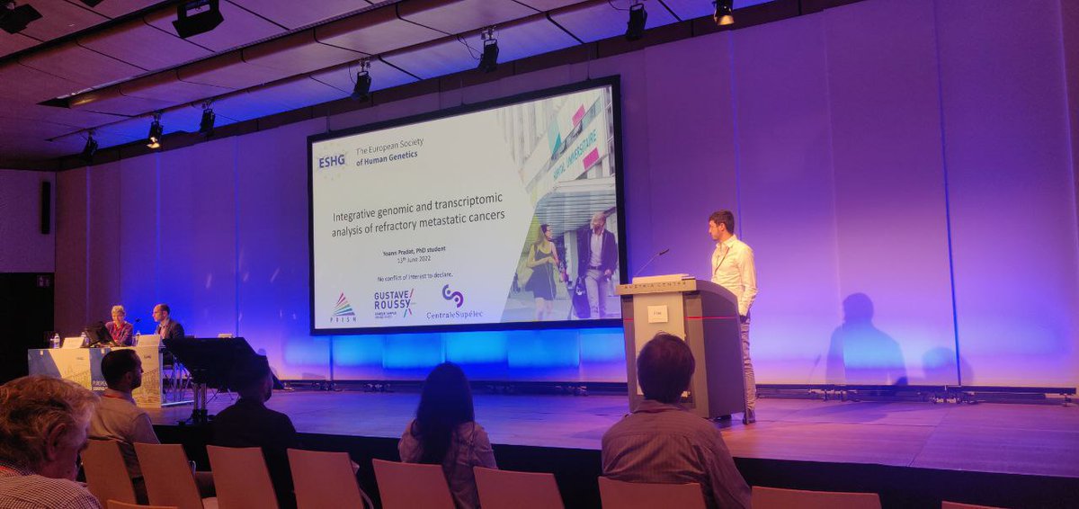 ypradat (@ypradat) on Twitter photo Very pleased and honored to have had the opportunity to present the first results of our study on META-PRISM, a cohort of > 1,000 very aggressive metastatic tumors. Thanks to <a href="/GustaveRoussy/">Gustave Roussy</a>, <a href="/PrismCenter/">Prism Center</a> & <a href="/centralesupelec/">CentraleSupélec</a> for making this possible.
#ESHG2022 Very pleased and honored to have had the opportunity to present the first results of our study on META-PRISM, a cohort of > 1,000 very aggressive metastatic tumors. Thanks to <a href="/GustaveRoussy/">Gustave Roussy</a>, <a href="/PrismCenter/">Prism Center</a> & <a href="/centralesupelec/">CentraleSupélec</a> for making this possible.
#ESHG2022