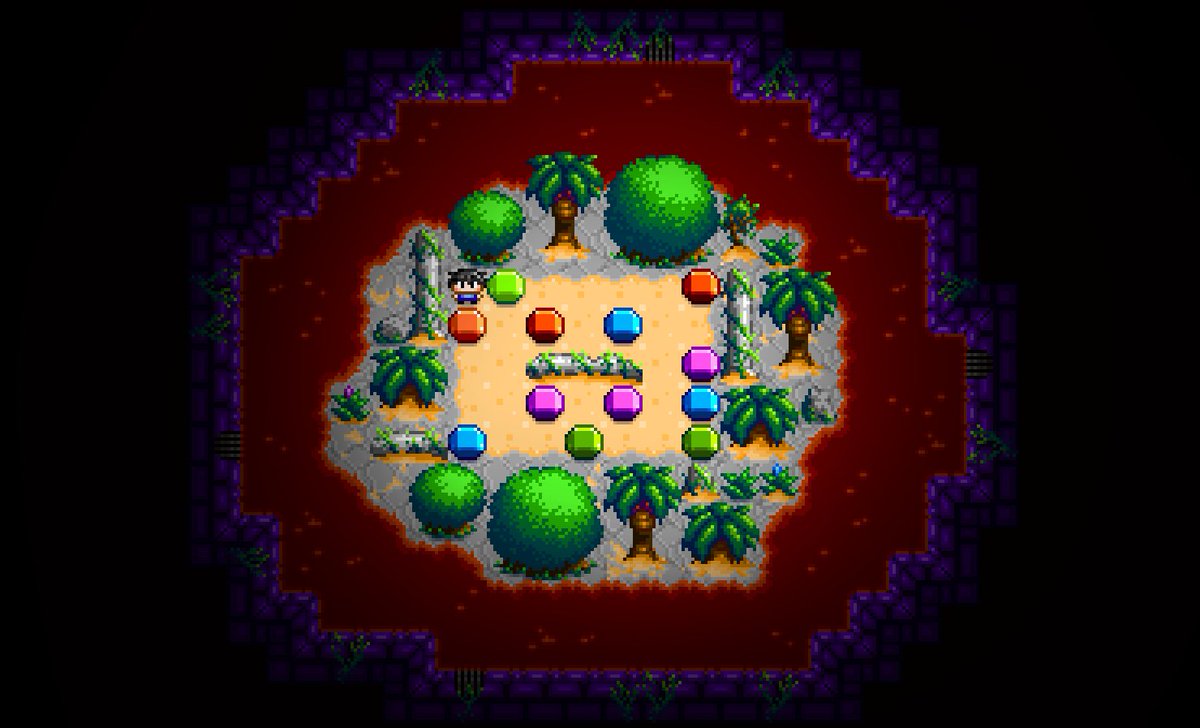 Latest #pixelart for the Lava World coming next update for #Puzzledorf. I dimmed the brightness of the lava edges down a bit so the puzzle stood more in focus, among other tweaks.

#indiedev #gamedev #gaming #indiegaming #retrogaming #puzzlegames #puzzles #sokoban #steam #unity2D