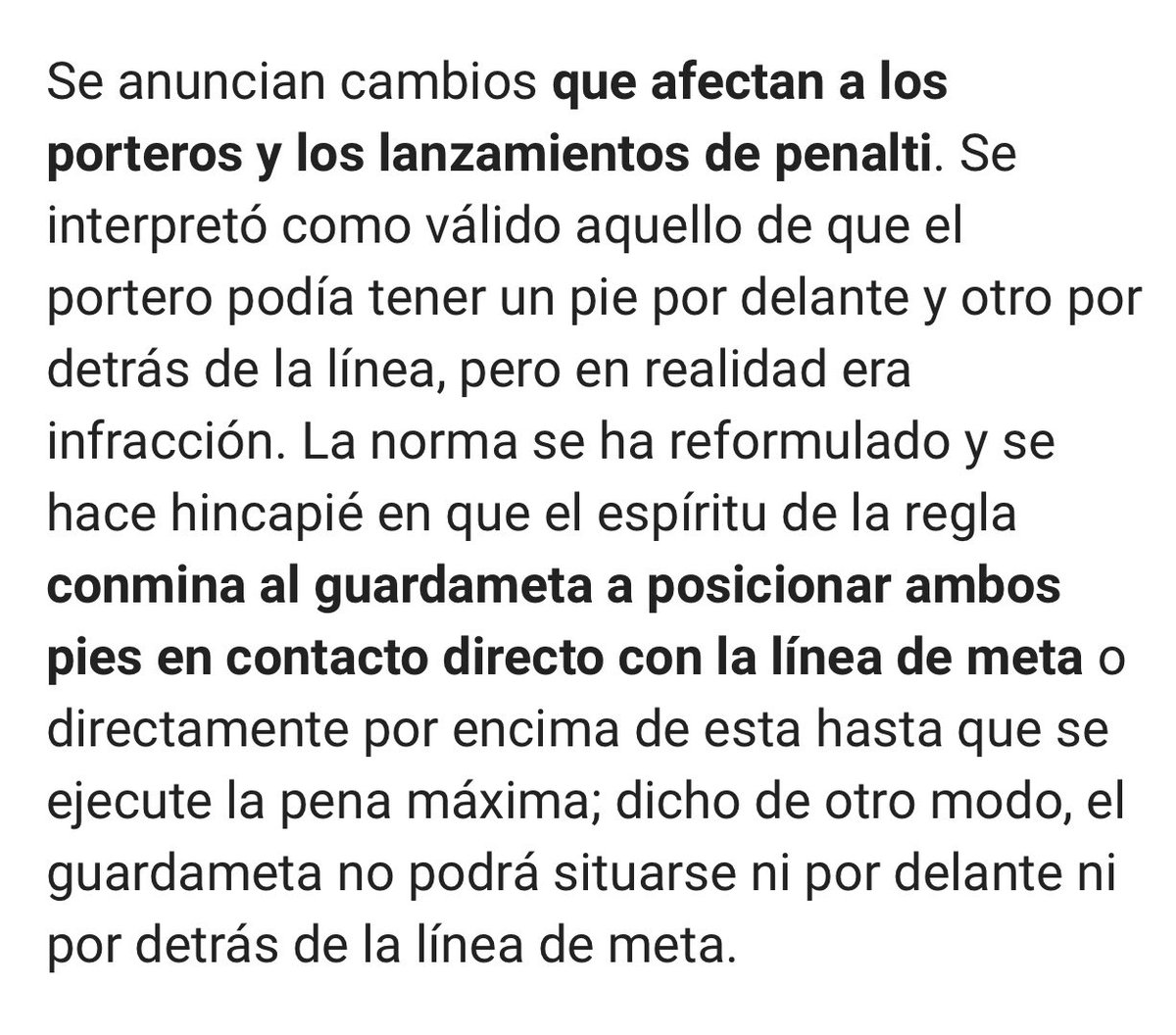 La próxima será que estemos atados al palo hasta que lancen. El que ha puesto la norma no ha sido portero en su vida 🤐
