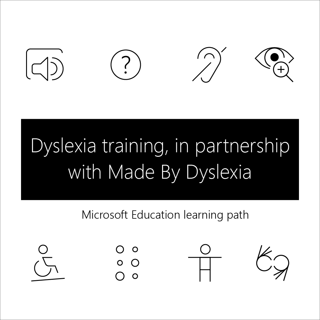 MSEducationUK's tweet photo. .@MadeByDyslexia and @MicrosoftEDU have made it their mission to help every teacher to spot, support and empower every dyslexic learner. 💥

Transform your teaching and explore this learning path from @MicrosoftLearn: https://t.co/M6dcWz9HDN

#MIEExpert #Accessibility #Dyslexia https://t.co/whkODhtnGx