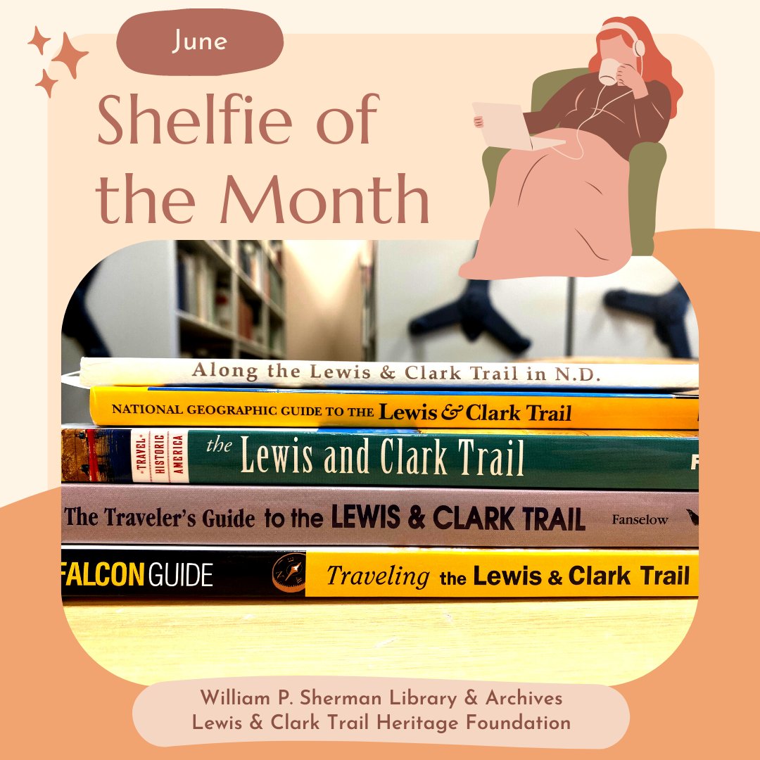Lewis_ClarkTHF's tweet photo. The Shelfie of the Month for June is here! For a list of the books featured this month, click on the link in our bio. Remember, you can request any of these books from the William P. Sherman Library via OCLC Interlibrary Loan! https://t.co/o78cJcBp7F