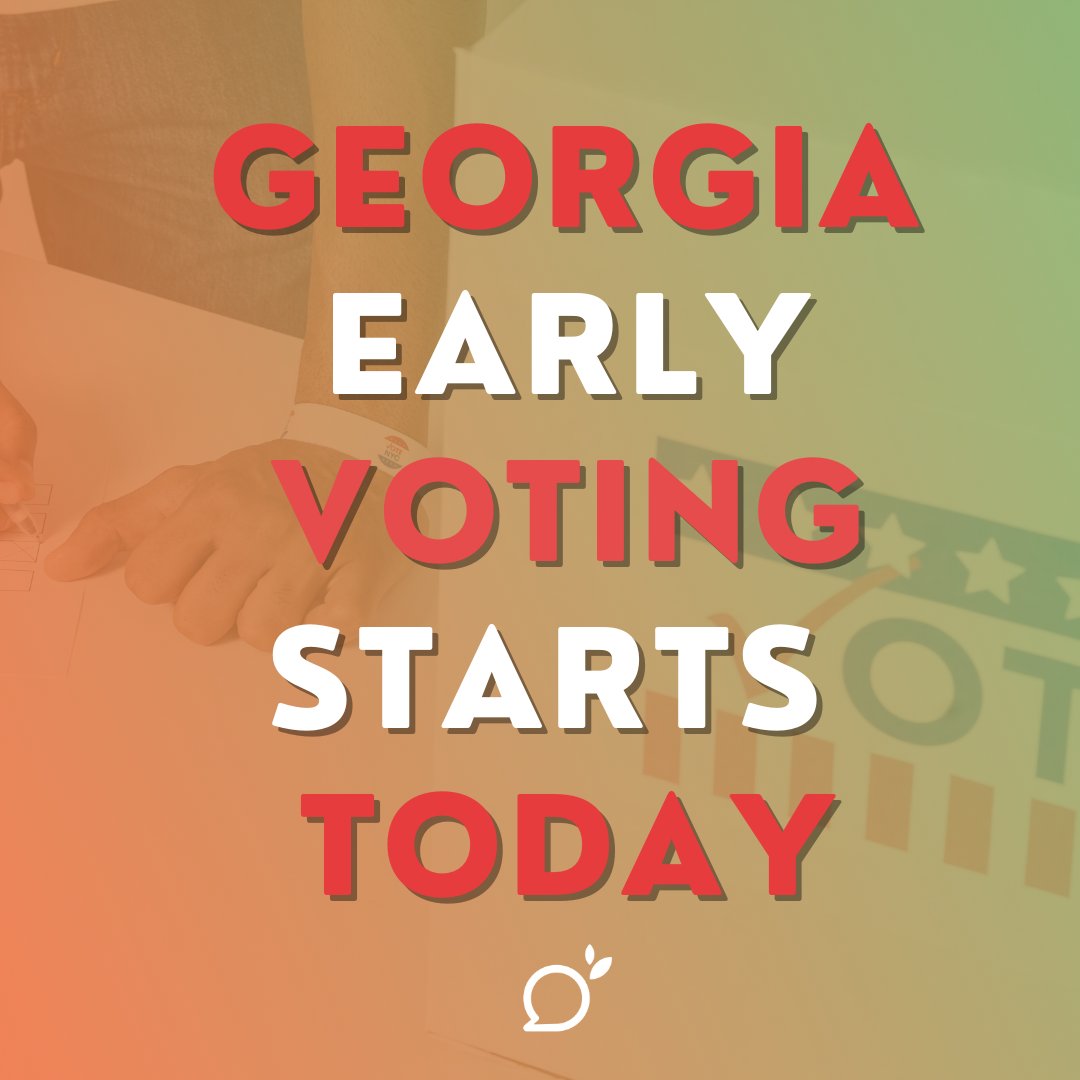 Rep_GA's tweet photo. 🗣️ Peaches! The polls are OPEN TODAY for #EarlyVoting.🗳️ 

You can cast your vote for the Primary Election Runoff starting now. Visit the #linkinprofile to find your nearest polling station.

#empowered #gapol #votinginformation #repga #representga #gaprimaries #elections #runoff https://t.co/9Zy3jPBAoS