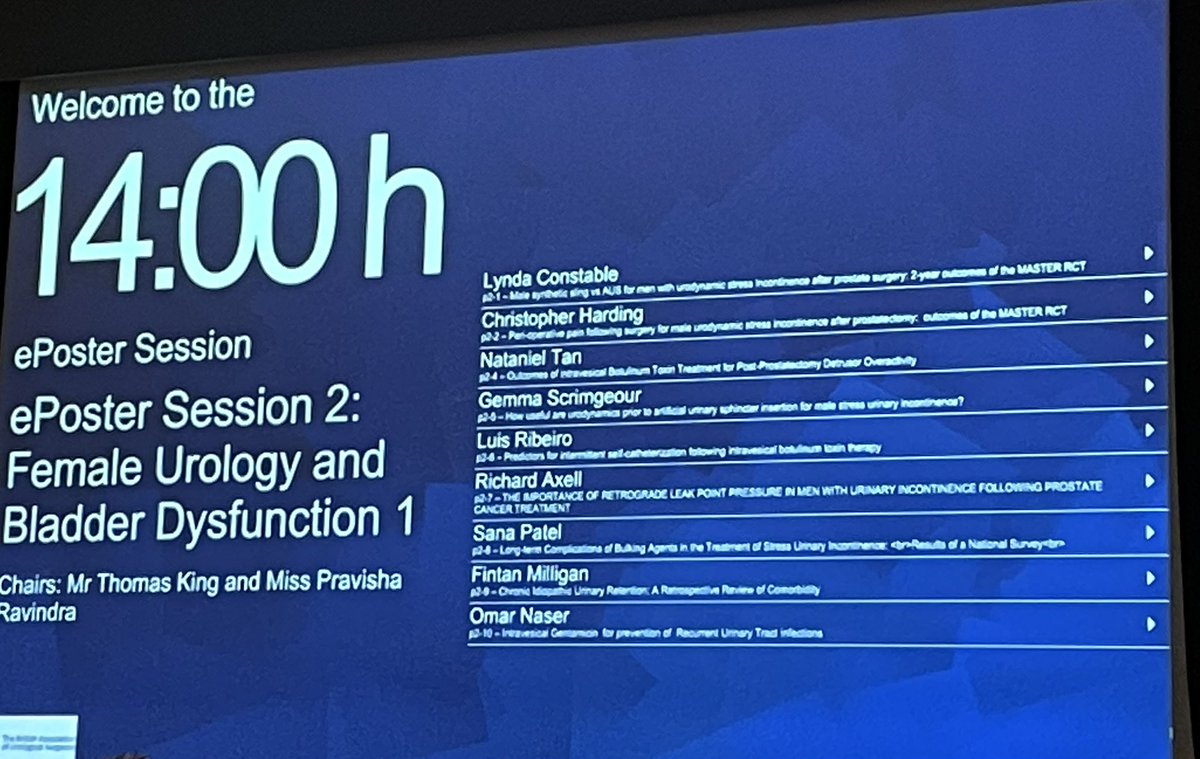 PheVeronique's tweet photo. Kick off the poster session on Female urology and bladder dysfunction #BAUS2022 @BAUSurology Hall10 @chrisharding123 @melissadavies75 https://t.co/e9Gbumqz4y