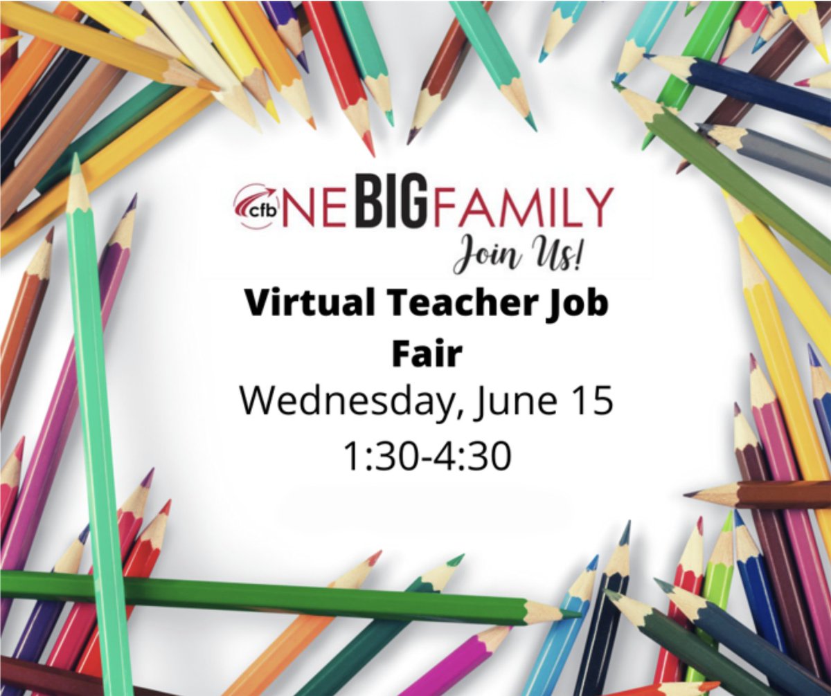 CFBISD's tweet photo. Virtual teacher career fair June 15, 1:30-4:30 pm! Our special education teachers earn $2000 annual stipend &amp; bilingual teachers earn $6000 annual stipend. Begin 2022-23 school year with CFB, receive $1500 retention bonus in the fall! Reserve your spot: https://t.co/vlze4st1Rx https://t.co/Z5AuKvgNME