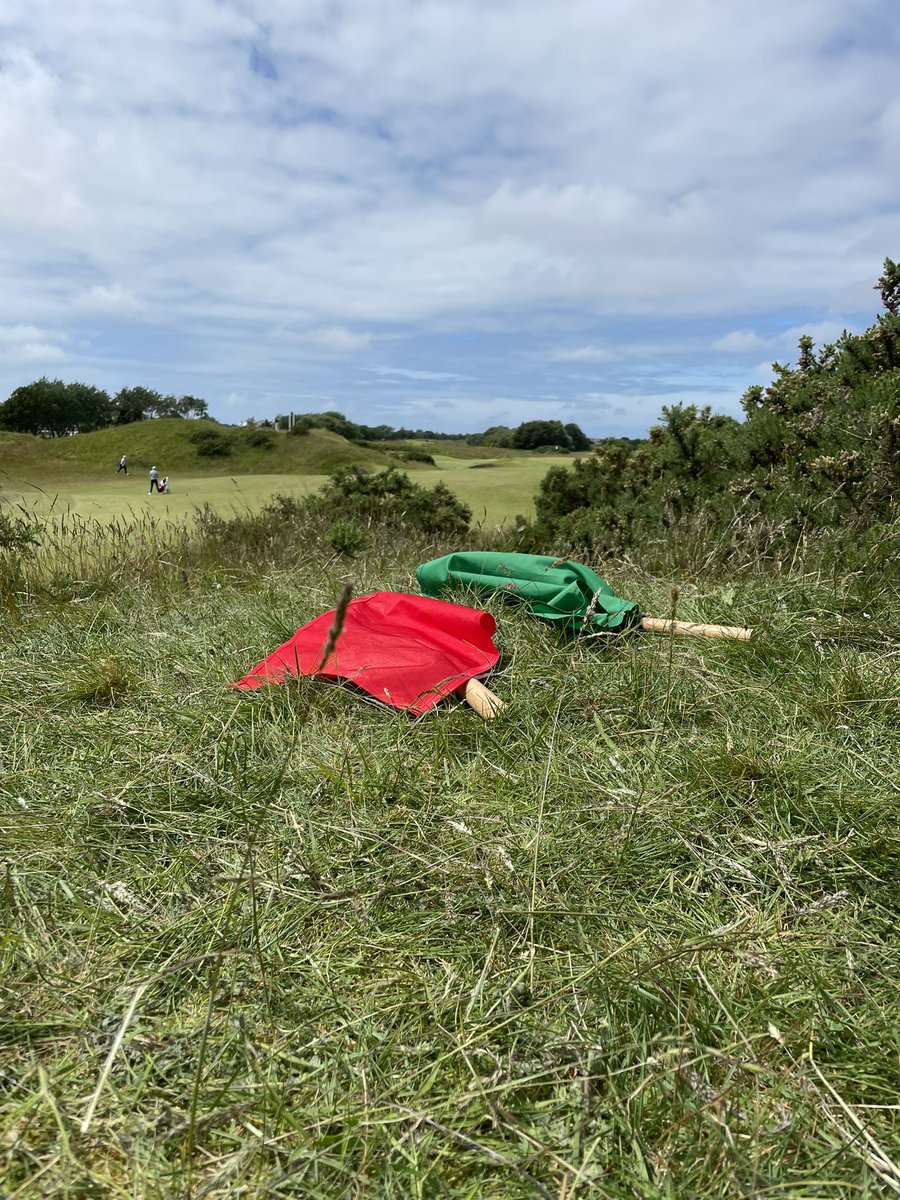 PaulBeverley's tweet photo. Red or Green Flag? You are on the 10th @RoyalLythamGolf, driver needed off the back tee, 15mph head wind. https://t.co/PCcS7o2EcC