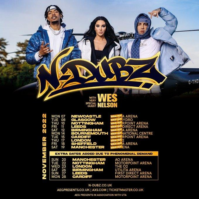 Rolo_777_'s tweet photo. 🎟️ATTENTION ALL!🎟️

After 11 long years of separation #ndubz have returned. 17th/23rd Nov 2022 LIVE at the o2 London with special guest Wes Nelson and Russ Millions🎵 

Tickets now Available selling fast inbox us to get yours! 

#O2Arena #Charmer  #ndubztour #NDUBZ2022 #WesNelson https://t.co/MZlvH0vthk