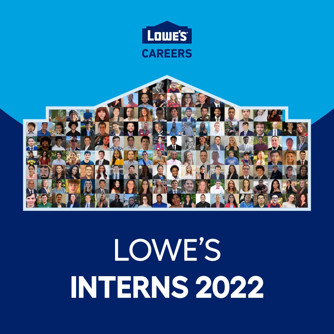We are thrilled to welcome 160 interns from 71 universities in 27 states to our 2022 Lowe's internship program! These students are working directly with leaders across finance, tech, store operations, marketing, and more. #LowesIntern

Learn more at talent.lowes.com/us/en/students…