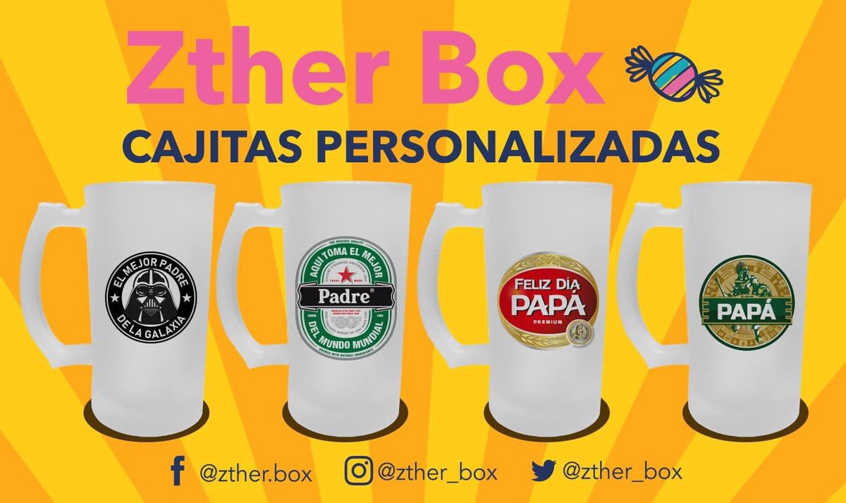 zther_box's tweet photo. 👨🏻🍺PROMOCIÓN DÍA DEL PADRE🍺👨🏻

•Tarro Personalizado: $200
•Taza Personalizada: $100

Diseños disponibles ⬇️⬇️⬇️⬇️ 
o podemos ajustarnos a tus ideas 💡 

*Precios válidos hasta el 19 de Junio 22 https://t.co/6YsearWCJO