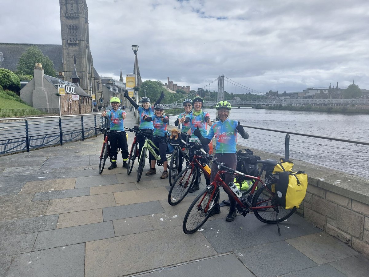 12 days and 500 miles later Karen and the team are back in Inverness! 🤩

The team got to enjoy amazing scenery and weather, and within the 12 days they had only one day off of cycling! What an incredible achievement from everyone 💛