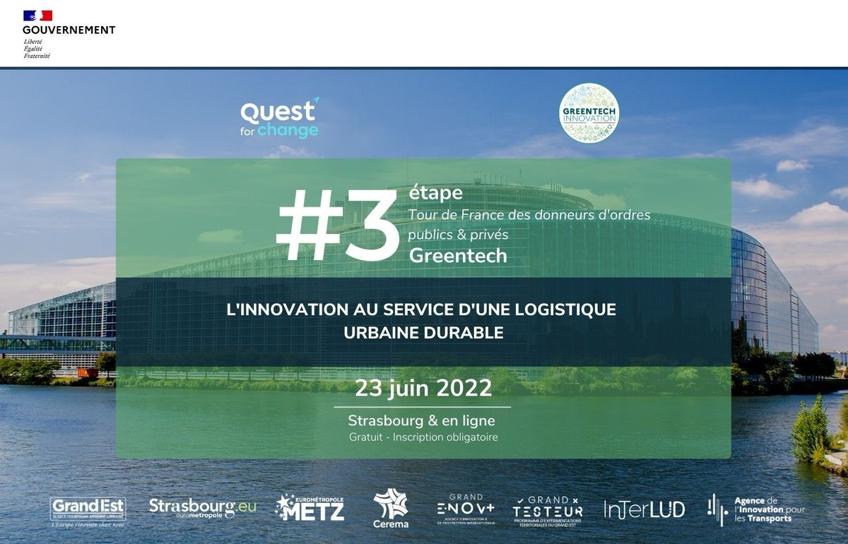 BenoitSpittler's tweet photo. 📢3ème étape du #TourdeFrance des donneurs d’ordres #Greentech le 23/06 à @Strasbourg sur la #Logistique #urbaine #durable !
☘️ Les rendez-vous d'affaires sont ouverts #Vimeet
👉INSCRIPTIONS GRATUITES : https://t.co/5SWycRuKLQ
#startup #PME @quest_change @SemiaStartups https://t.co/65QaLJyNOi