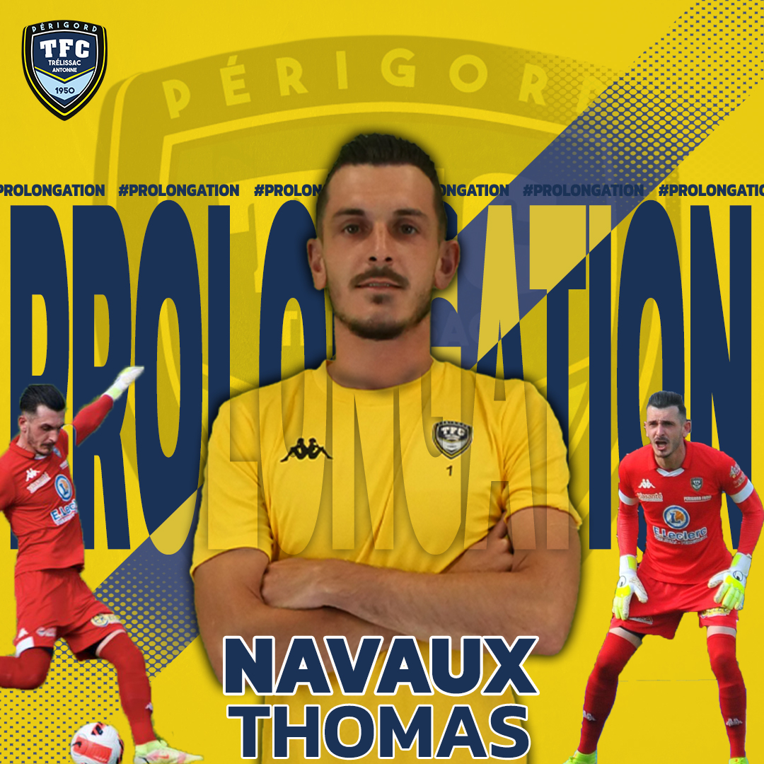 TrelissacFC's tweet photo. [PROLONGATION #N2] - 𝐓𝐡𝐨𝐦𝐚𝐬 𝐍𝐚𝐯𝐚𝐮𝐱 𝐫𝐞𝐦𝐩𝐢𝐥𝐞 𝐚𝐮 𝐓𝐅𝐂

Arrivé au club en 2019, Thomas continue l’aventure au sein du TFC ! Notre portier entamera sa 4ème saison sous les couleurs trélissacoise 🔵🟡

👊🏼𝙏𝙝𝙤𝙢𝙖𝙨 𝙉𝙖𝙫𝙖𝙪𝙭
⚽️𝙂𝙖𝙧𝙙𝙞𝙚𝙣 https://t.co/8QQLK4CB3b