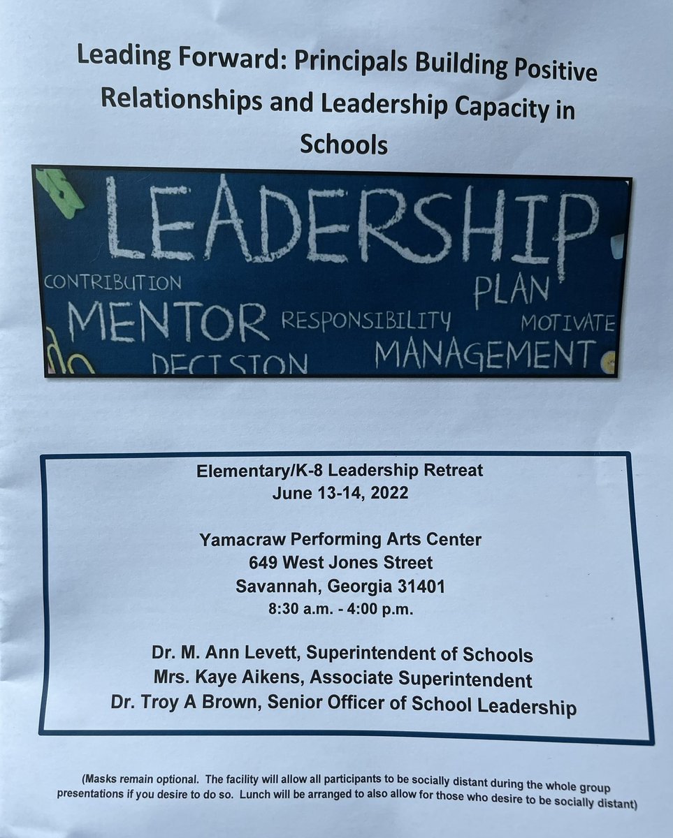 AnnLPGA's tweet photo. @SCCPSS Awesome way to start the planning process for 2022-2023 school year! The retreat for elementary-K8 principals is underway! #Underconstruction ❤️❤️❤️ &amp; am grateful for our dedicated principals and central office staff who want only the best for students! https://t.co/Bs2z5TcKXT