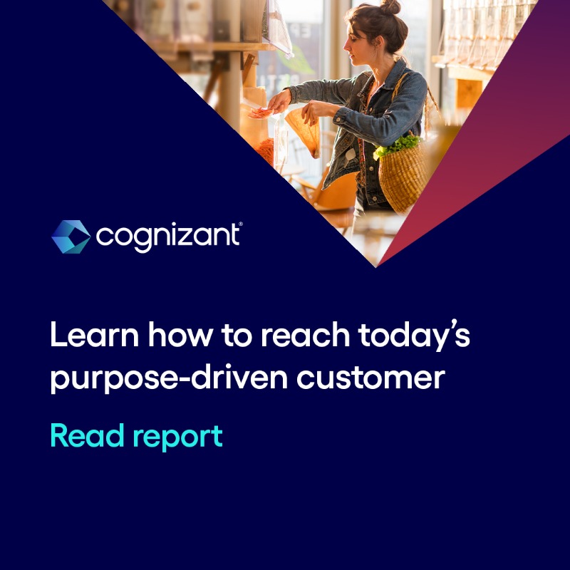 Cognizant's tweet photo. In the #NetZero Era, companies are no longer in the driver’s seat. Learn how to rethink old business models to engage today’s empowered consumers. https://t.co/e9y5VJ4fJV #FutureofUs #IntuitionEngineered