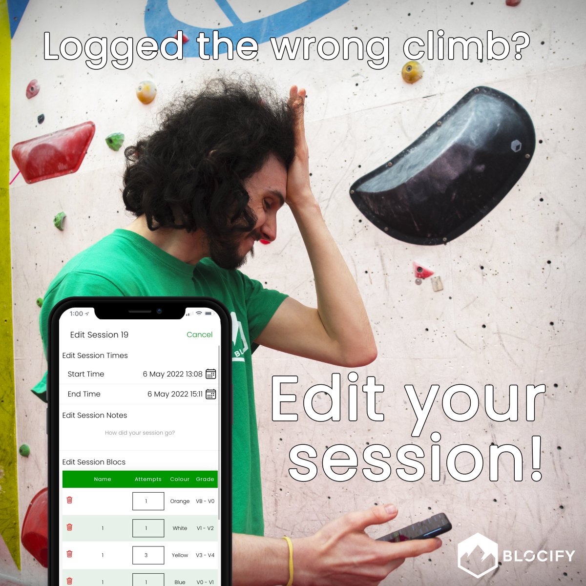 BlocifyApp's tweet photo. Logged the wrong bloc?
Session notes &amp; times or blocs can be updated via edit session.

View your session via stats and tap the pencil icon to edit. 
You can also delete an entire by swiping on it in the sessions tab within stats for any sessions that just need forgotten about! https://t.co/iajV1cN4gS