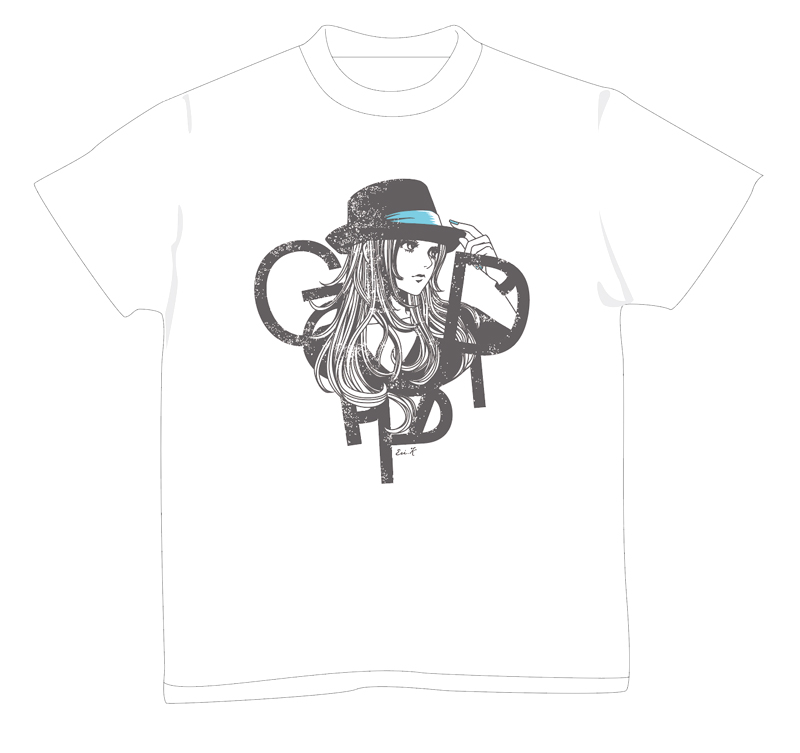 Tシャツ買いたいと言っていただきありがとうございます。絵柄はアンケートから選んだ過去作ですが、今回のTシャツ用にグランジ(かすれ効果)を入れたり、微妙に微調整してますので、気に入って頂けたら嬉しいです!