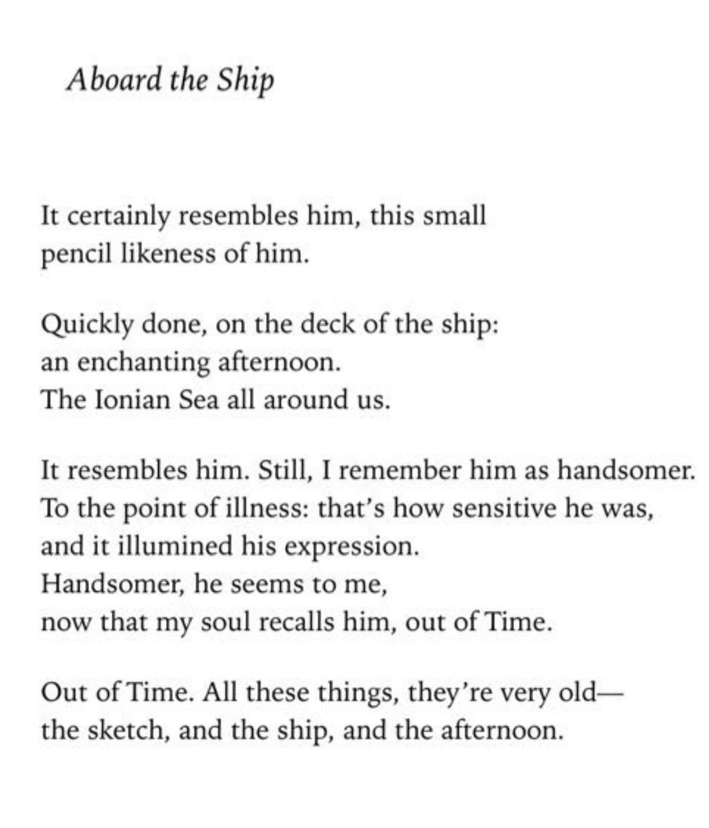 “Out of Time.” ~ C.P. Cavafy “Aboard the Ship” translated by @DAMendelsohnNYC