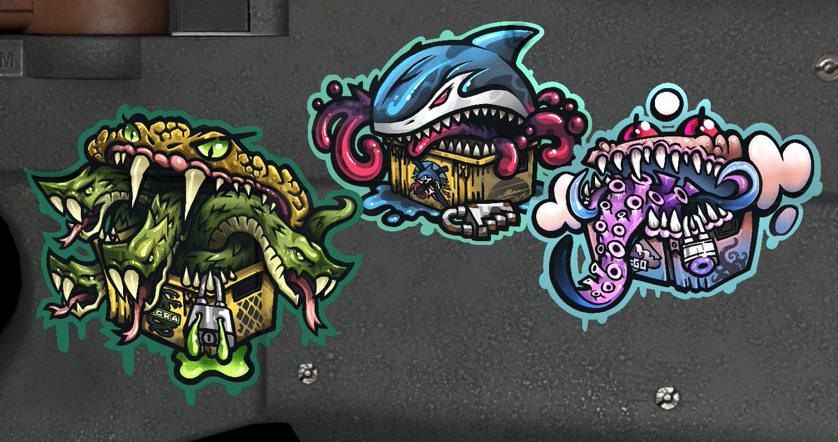 SLIMEfaces's tweet photo. These @CSGO cases are hungry for keys! Part of a sticker pack in the works for the CS:GO ten year anniversary #csgoskin #skincsgo #CSGO https://t.co/uyWkfvdBQh