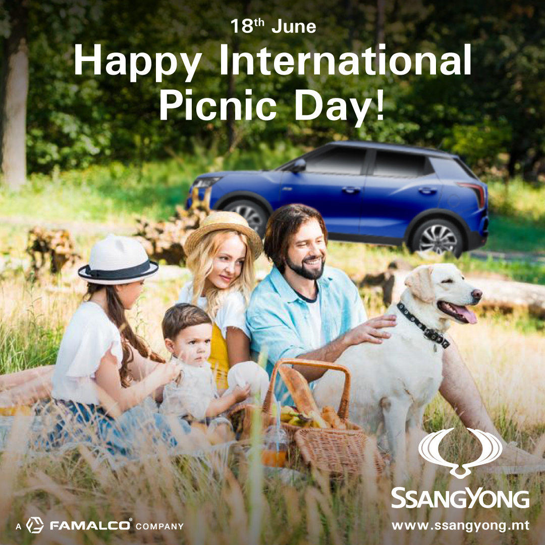 A friendly reminder to go out and explore nature. Have a great picnic! 🥪⚽

#SsangYongMalta #Tivoli #PicnicDay 
#Famalco #TomorrowTogether
