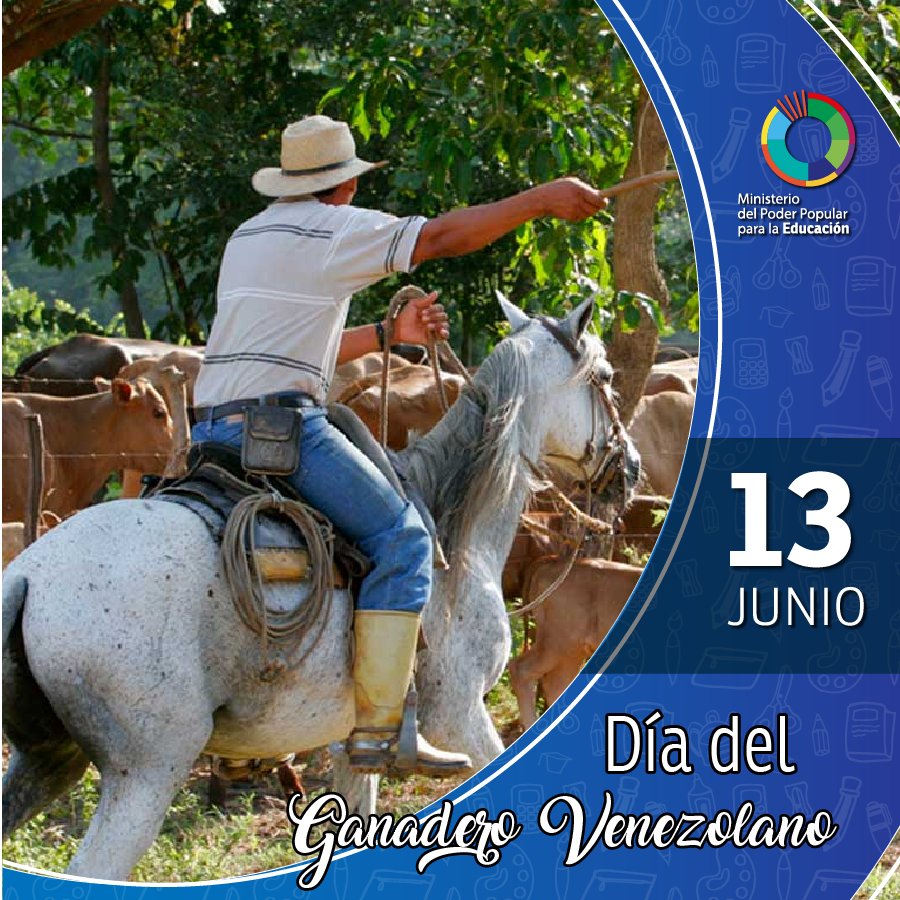 Hoy #13Jun se celebra el Día del Ganadero Venezolano, ratificando la importancia, defensa, promoción de la actividad ganadera y a todos los ganaderos del país, quienes son parte de la sostenibilidad alimentaria de cada uno de las y los ciudadanos venezolanos/as. <a href="/NicolasMaduro/">Nicolás Maduro</a>