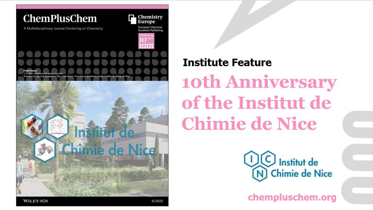 EURspectrum's tweet photo. L'édition spéciale de Wiley ChemPlusChem célébrant le 10e anniversaire d'ICN est en ligne ! Tous les articles sont en libre accès. Merci à tous les membres de l’@ICN qui ont contribué à ce numéro spécial collectif !

👉Link : https://t.co/9XaF1DdTsw https://t.co/amZLS1bZU9