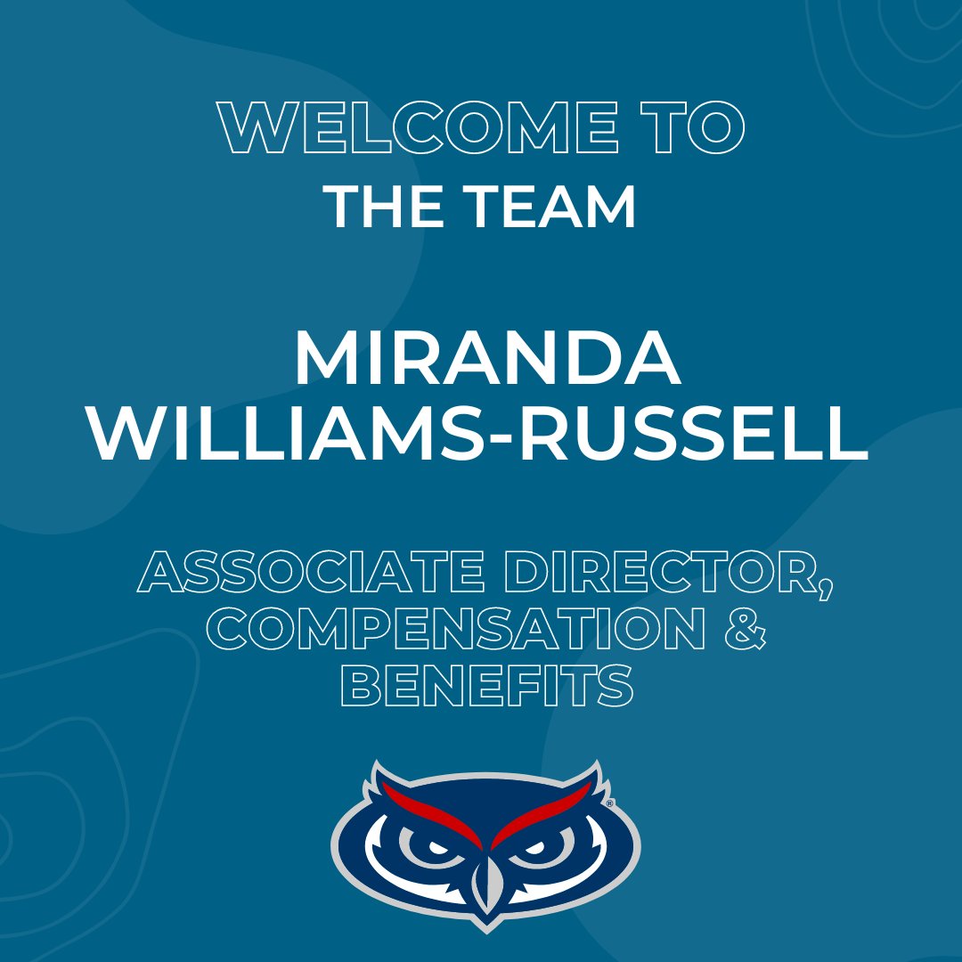 fau_hr's tweet photo. A warm welcome to our new Associate Director, Compensation &amp; Benefits, Miranda Williams-Russell! #WelcometoFAUHR #FAU 🦉🎉 https://t.co/M3SA9LVV5l