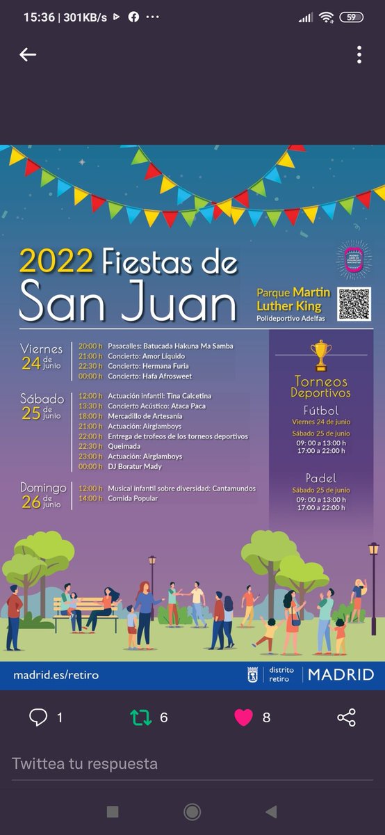 AVRetiroNorte's tweet photo. Ya tenemos el programa de las fiestas de San Juan 😍. En el norte y en el sur del distrito. https://t.co/P6fCVs9YUs
