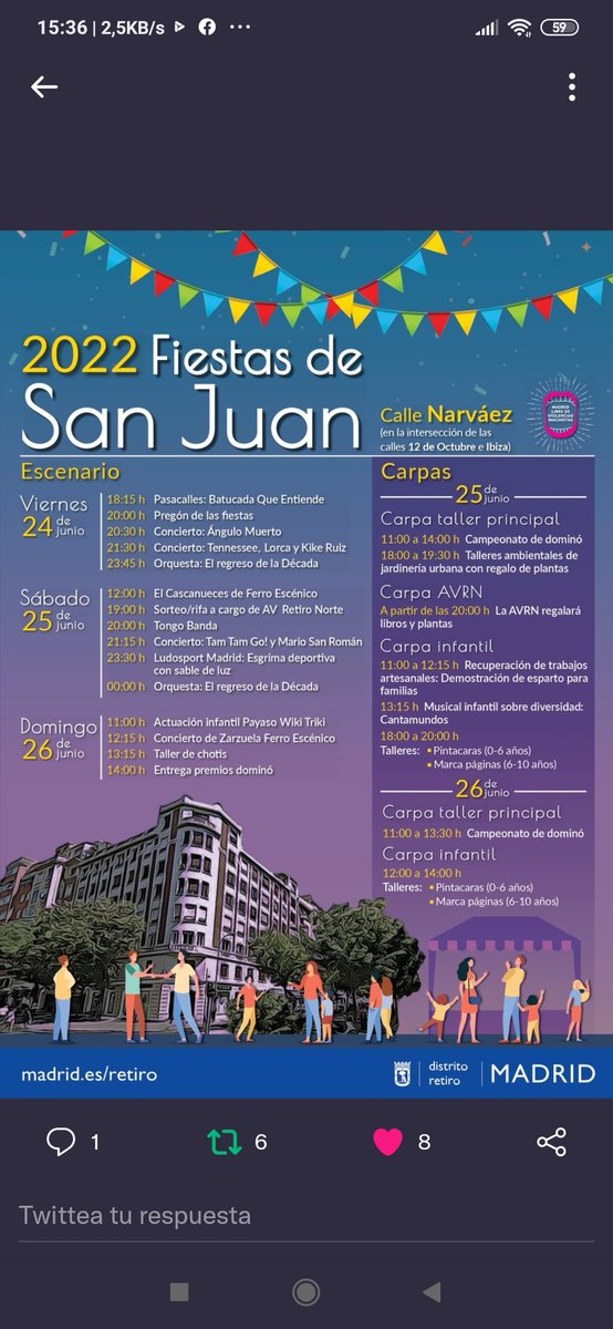AVRetiroNorte's tweet photo. Ya tenemos el programa de las fiestas de San Juan 😍. En el norte y en el sur del distrito. https://t.co/P6fCVs9YUs