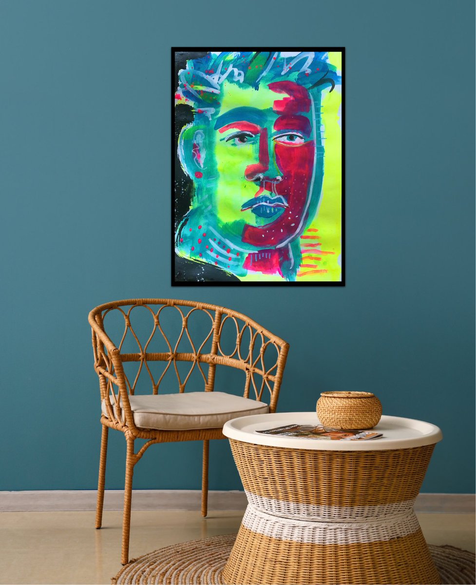 KateMLArtwork's tweet photo. ‘Two faced’ mixed media on paper. #art #figurative #impressionism #colorfulfaces https://t.co/nZ78DphVTJ