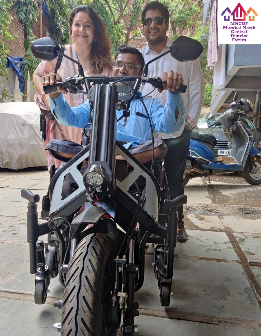 MNCDFbombay's tweet photo. Through a mountain of despair, Mohan Tambe found a stone of hope in @MNCDFbombay! A family man both legs affected by polio in childhood made him specially abled.
As we assembled his EV wheelchair, tears of happiness trickled down his cheeks & his face was lit wid Joy.
@PoojaB1972 https://t.co/go6CmKivMV