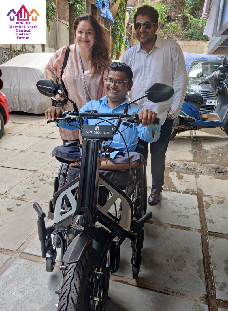 MNCDFbombay's tweet photo. Through a mountain of despair, Mohan Tambe found a stone of hope in @MNCDFbombay! A family man both legs affected by polio in childhood made him specially abled.
As we assembled his EV wheelchair, tears of happiness trickled down his cheeks & his face was lit wid Joy.
@PoojaB1972 https://t.co/go6CmKivMV