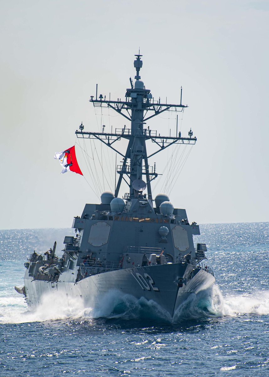 #USSSampson (DDG 102) conducts routine underway operations in the #PhilippineSea.

Sampson is on a scheduled deployment in the U.S. 7th Fleet area of operations to enhance interoperability through alliances and partnerships in support of a #FreeandOpenIndoPacific.