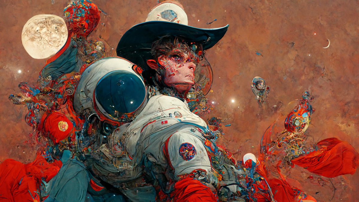 _HaramJung's tweet photo. AI art : "Space Cowboy part Il" 
#midjourney #MidjourneyAI #AIart https://t.co/1pjT9tSoFG
