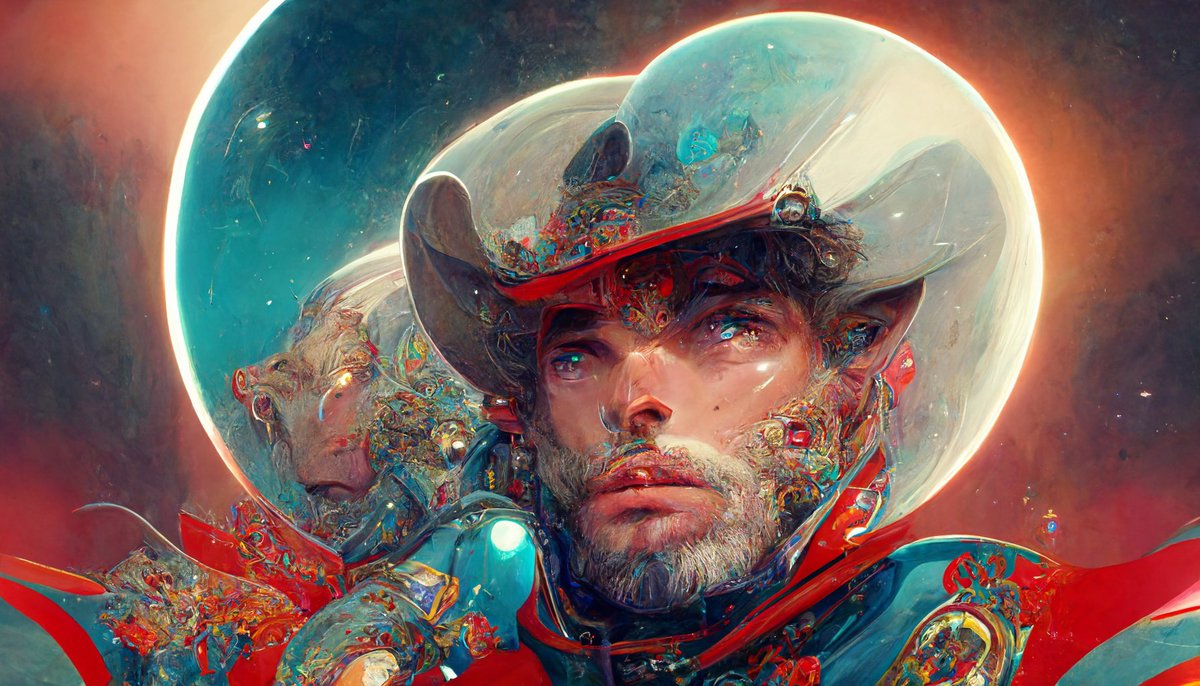 _HaramJung's tweet photo. AI art : "Space Cowboy part Il" 
#midjourney #MidjourneyAI #AIart https://t.co/1pjT9tSoFG