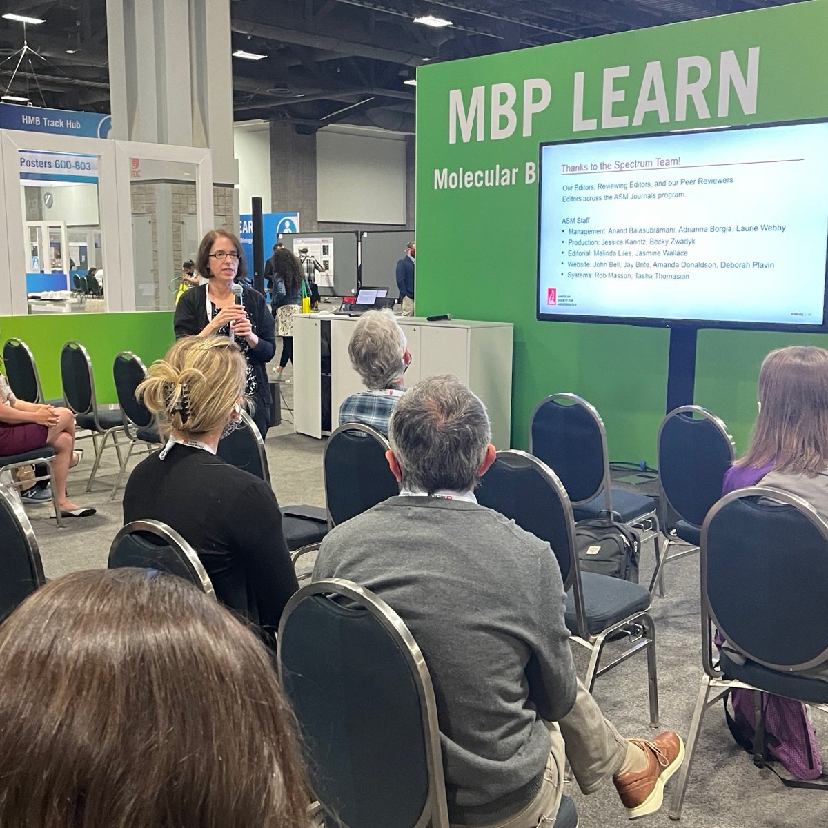 JournalSpectrum's tweet image. It&apos;s hard to believe that it&apos;s been a year since we started publishing our first papers! Thanks to @christina_cuomo for giving a wonderful summary at #ASMicrobe of year 1 for Microbiology Spectrum.