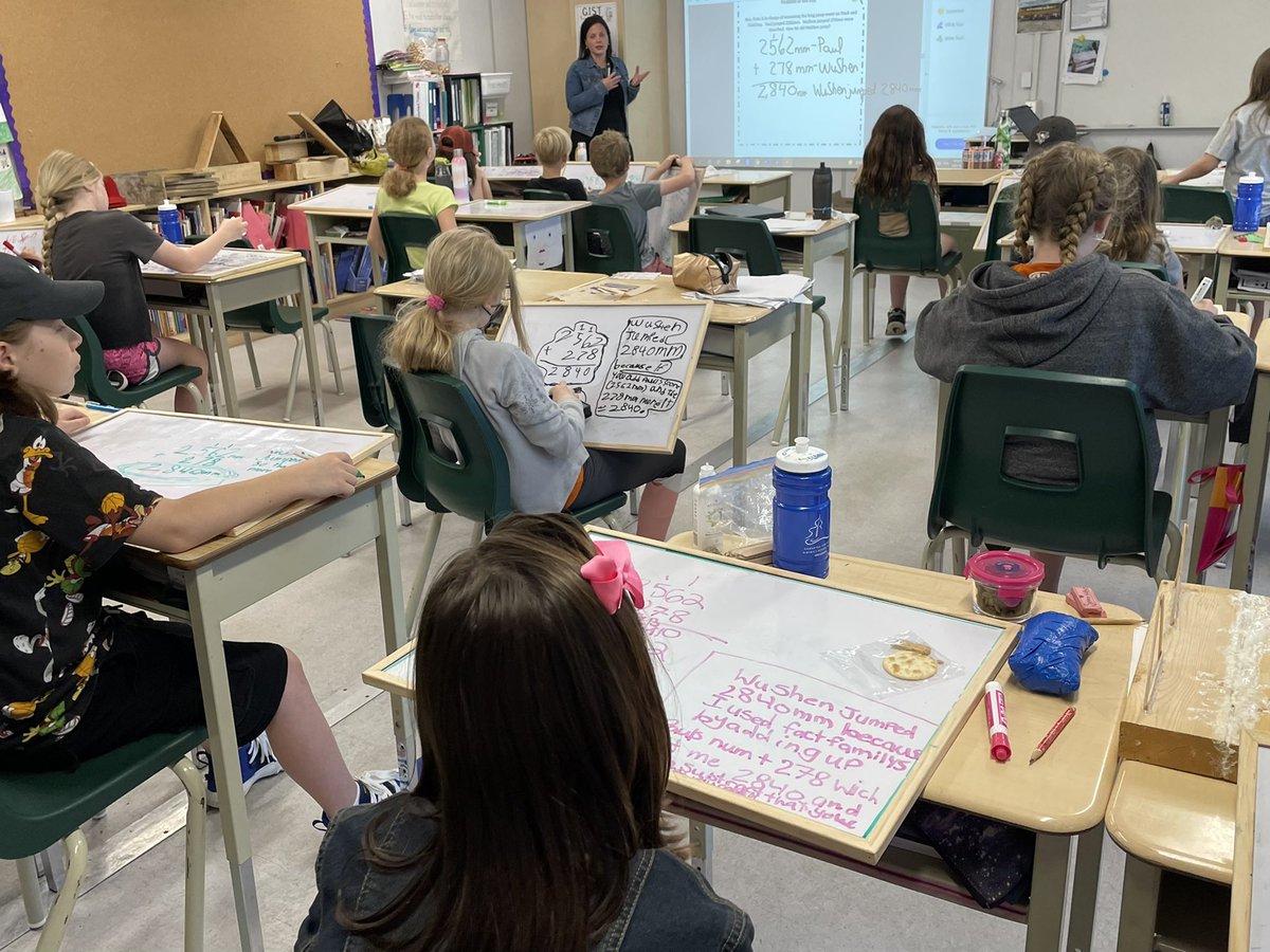 When students work on whiteboards, they can quickly erase errors. This encourages risk taking. A “Thinking Classroom” in practice at Buckhorn.