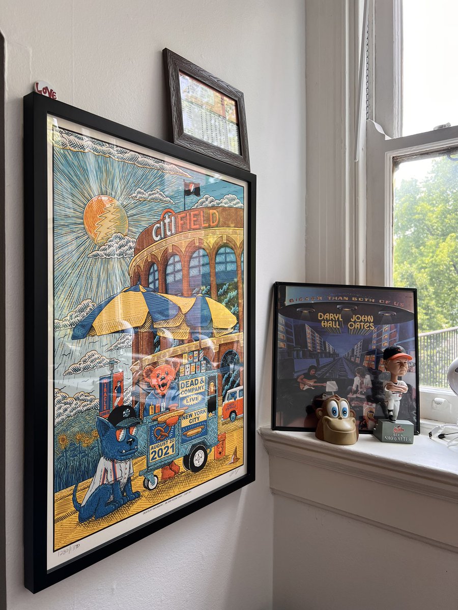 droppingbaums's tweet photo. @Gratefuldeadsub @deadandcompany @ShorelineAmp Same artist did NYC last year and it’s the only poster from a show I didn’t attend that I liked enough to display in my office. https://t.co/Rand0RR7Li