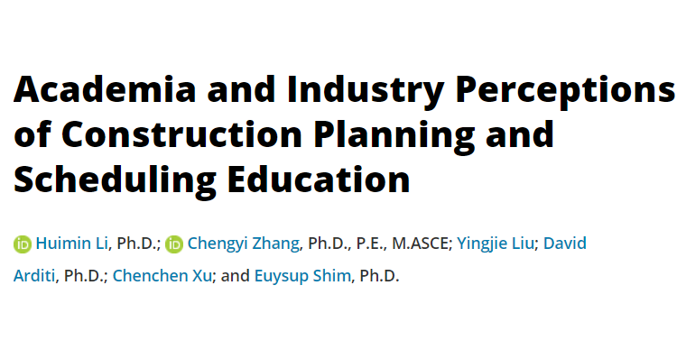 ASCE_JCEE's tweet photo. Check out this collaborative work from Dr. Huimin Li, Dr. Chengyi Zhang, Dr. Yingjie Liu, Dr. David Arditi (@IITEngineering), Chenchen Xu, Dr. Euysup Shim (@ISUSciTech)

Link:
https://t.co/3ksPXIBf01 https://t.co/M5fd2dMdXI
