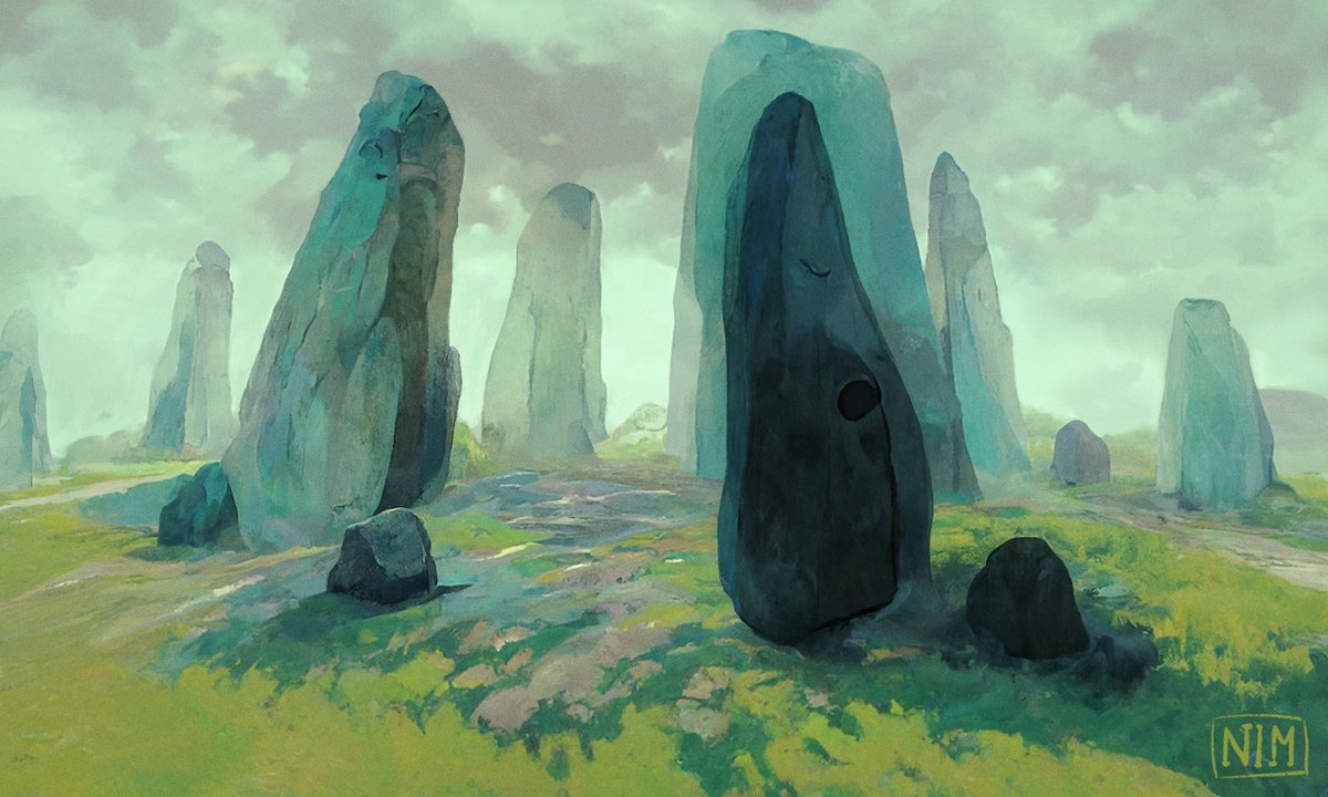 Mysterious standing stones. Revisiting an older artwork.