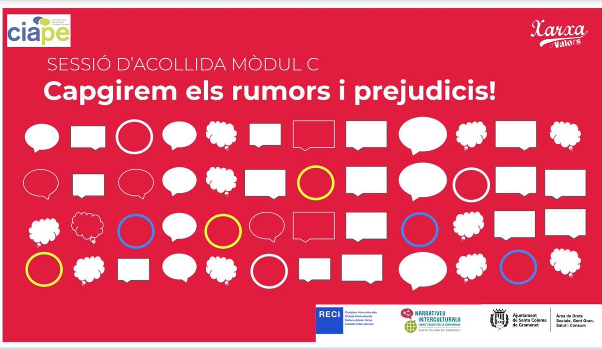 xarxavalors_sc's tweet photo. Sessió del Mòdul C d'Acollida que organitza el #CIAPE
Una oportunitat per donar la benvinguda als i les noves veïnes de #SantaColoma, on compartir coneixement, experiències vitals i apropar estratègies antirumors i  materials de sensibilització #Capgirat https://t.co/doRqbMG4rL
