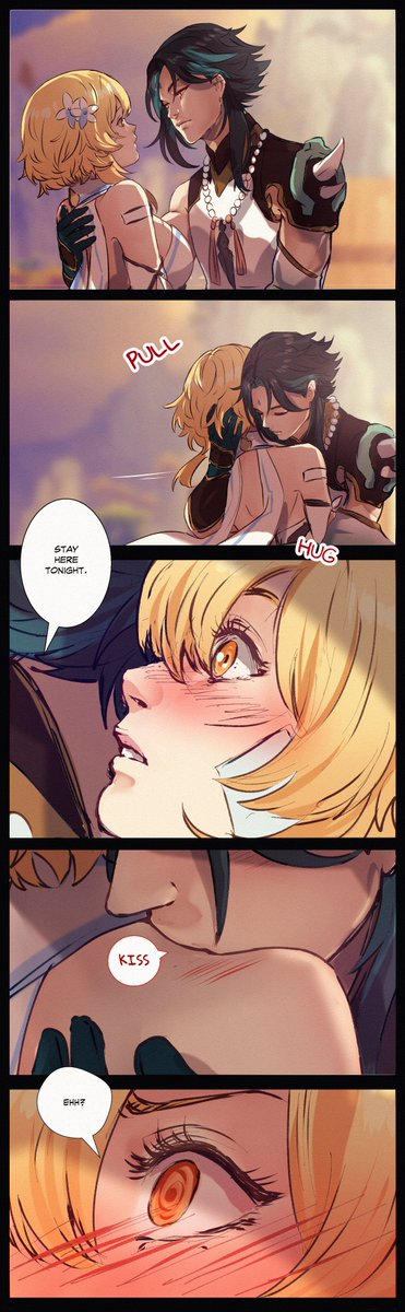 Lumine visiting Xiao after finishing her comissions.
Lmao reading fanfic is not enough for me I had to make a doujin 🥲 🏳️🏳️
#xiaolumi #GenshinImpact #XIAO #Lumine #Genshinfanart