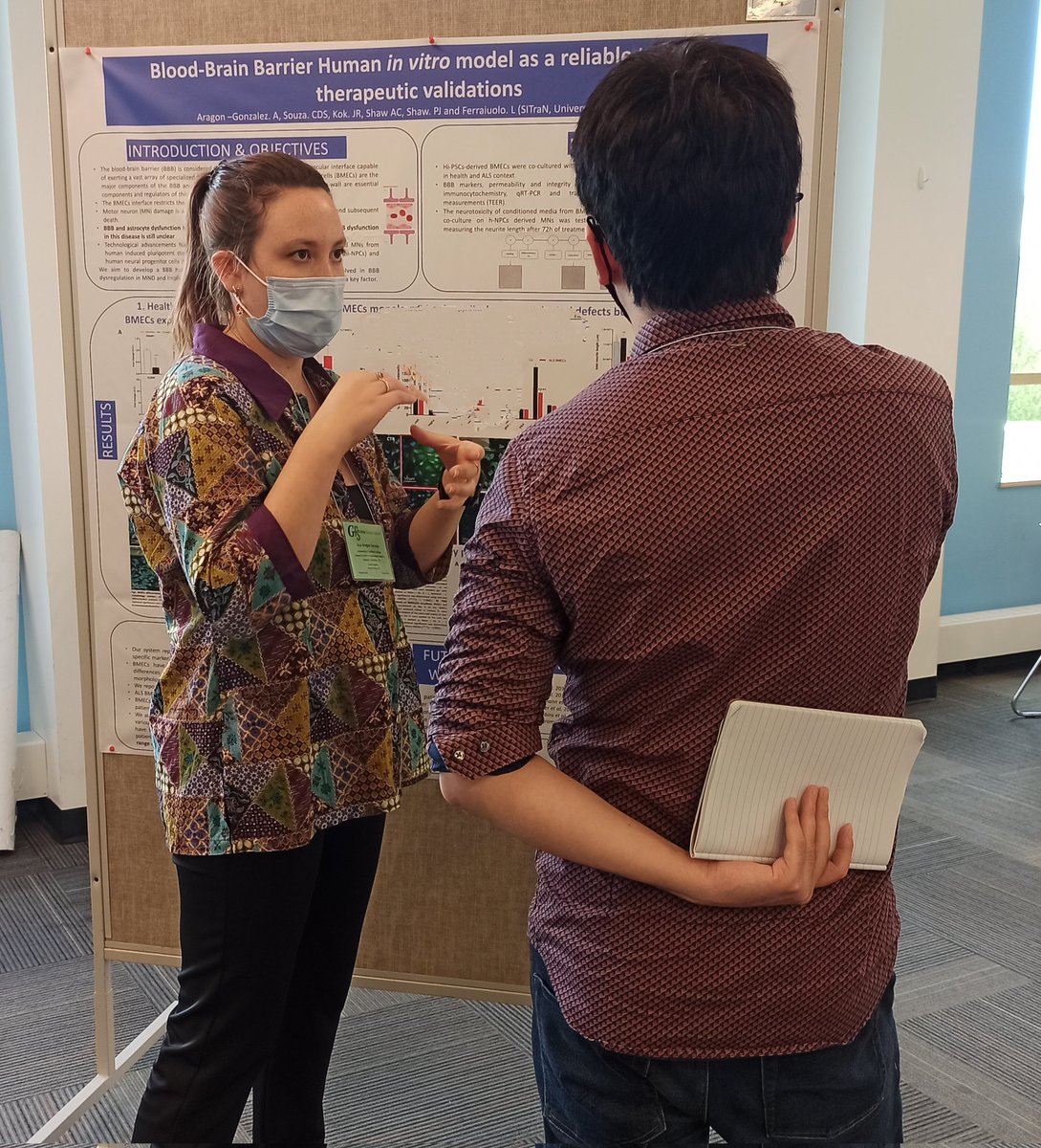 Come and see my poster #4 at #GRCBarriers today and tomorrow!! I'm thrilled to talk about modeling the #BBB with human stem cells derived from #ALS patients and the potential therapeutic applications. 
<a href="/FerraiuoloLab/">The Ferraiuolo Lab</a> 
<a href="/neuroshef/">Neuroscience Institute</a> 
<a href="/ENeurotrophin/">EuroNeurotrophin</a> 
<a href="/FulbrightSpain/">Fulbright  España</a> 
#phdlife