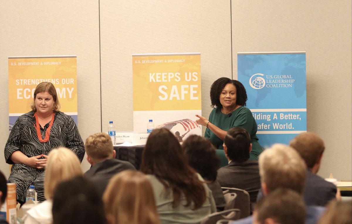 USGLC's tweet photo. Great points raised by @USAID's Chris Burns, @KatKend, @We_Are_Alight's Joyce Wyatt and @Citi's Jahaan Johnson on the intersection of innovative technology and diplomacy. https://t.co/qfwLSrhYn7