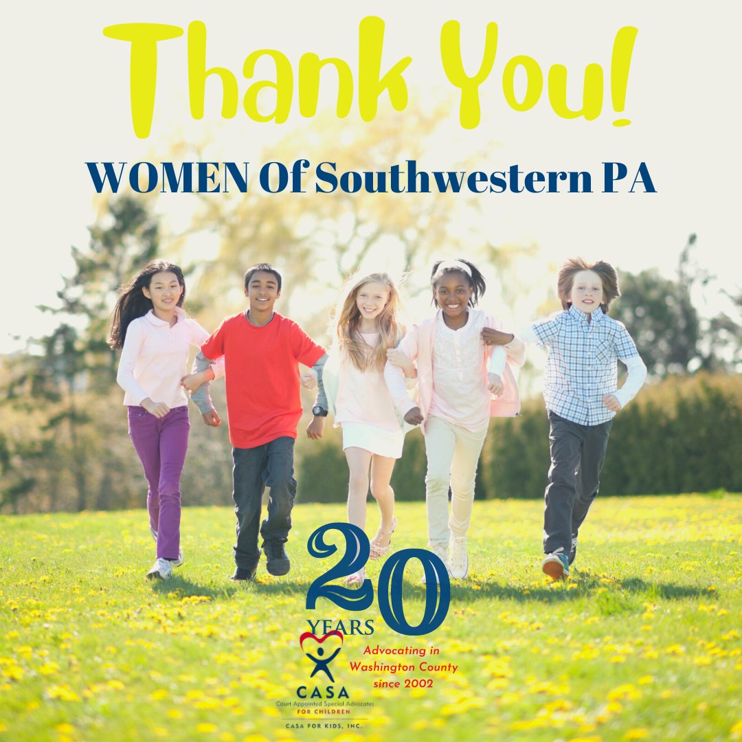 casa_county's tweet photo. Thank you WOMEN Of Southwestern PA  https://t.co/cFXgEF8kch for the recent grant award! The funding 
will be used to enhance our technology for training community volunteers to become CASAs. Our Fall training session will allow for both in-person and virtual training. https://t.co/hrfEdWdXWR