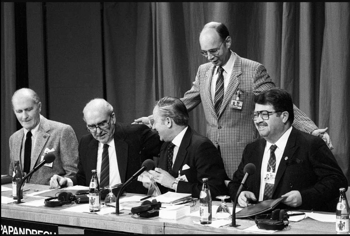 artspacehotel's tweet photo. Klaus Schwab has been WORKING HARD making a stunning career as a day time party host over the last 6.66 decades. Few people will ever reach that L'EViL! https://t.co/pno2KZ9VLS « Schwab in his never before published role in 1988's They Live Millennium Edition. https://t.co/GfEeUVhBEi