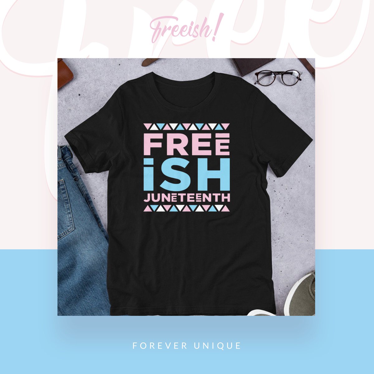 BeForeverU's tweet photo. Celebrate Black America History with our Freeish Tee. #Juneteenth #GammaPhiDelta #ΓΦΔ #GPHID #GPD #ForeverUnique #BForeverU #BlackHistory #AmericanHistory #FreeSince1865 https://t.co/9uNn2tYP90