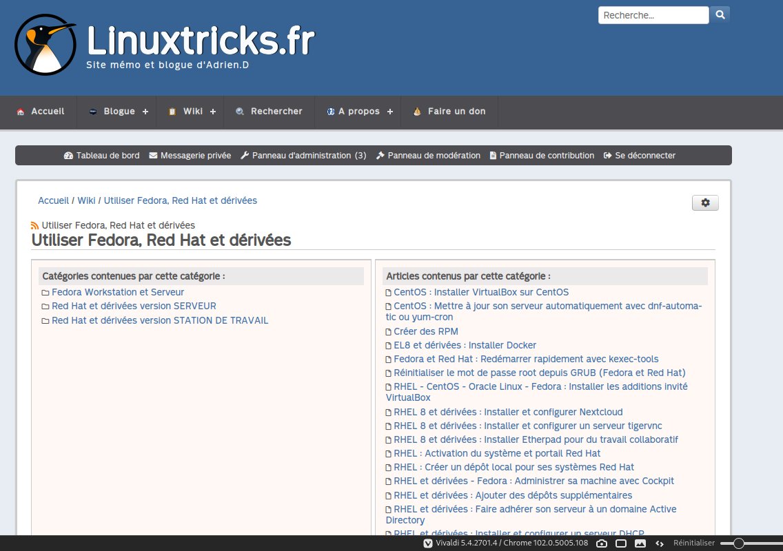 _adriend_'s tweet image. La section Fedora et CentOS est en cours de refonte sur #Linuxtricks.
Les tutos sont revérifiés, les titres harmonisés.
Rassurez-vous si vous avez des favoris, les liens sont conservés ;)